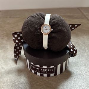 Dainty White and Rose Gold Henri Bendel Watch